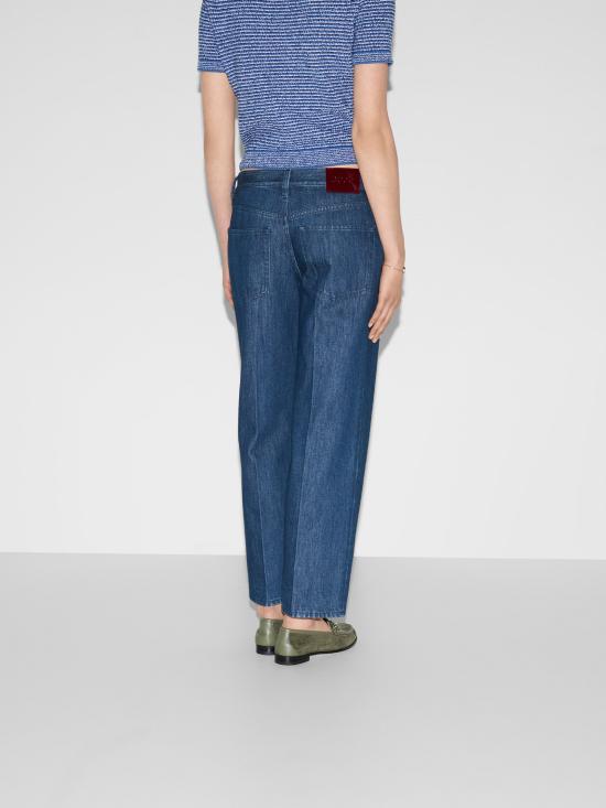 25SS 구찌 라벨 스트레이트 핏 데님 812233XDC834100 BLUE - GUCCI