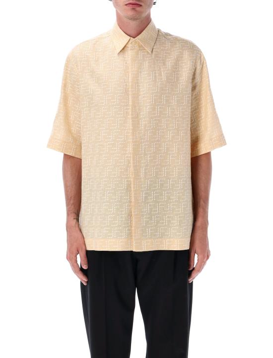 25SS 펜디 FF 자카드 셔츠 FS1317AU6YF0PKL YELLOW