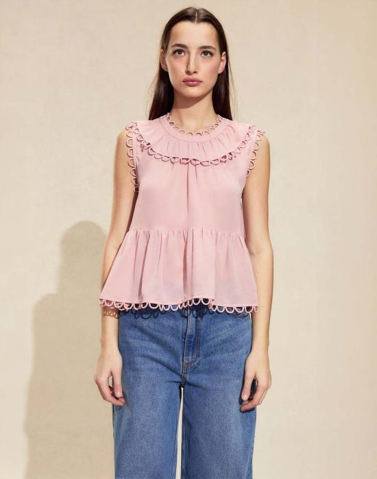  신시아 로리 블라우스 신시아 로울리 애너벨 슬리브리스  모브 - CYNTHIA ROWLEY