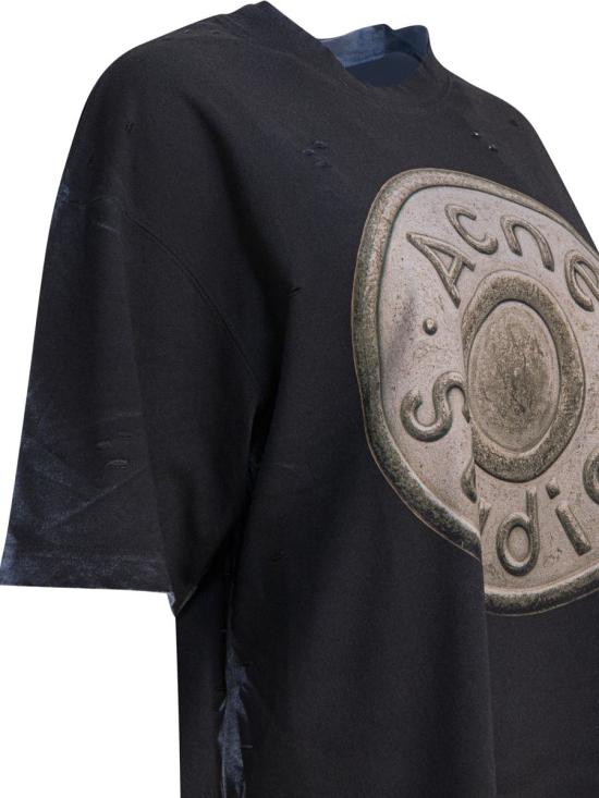 25FW 아크네 스튜디오 반팔 티셔츠 CL0362900 Black - ACNE STUDIOS