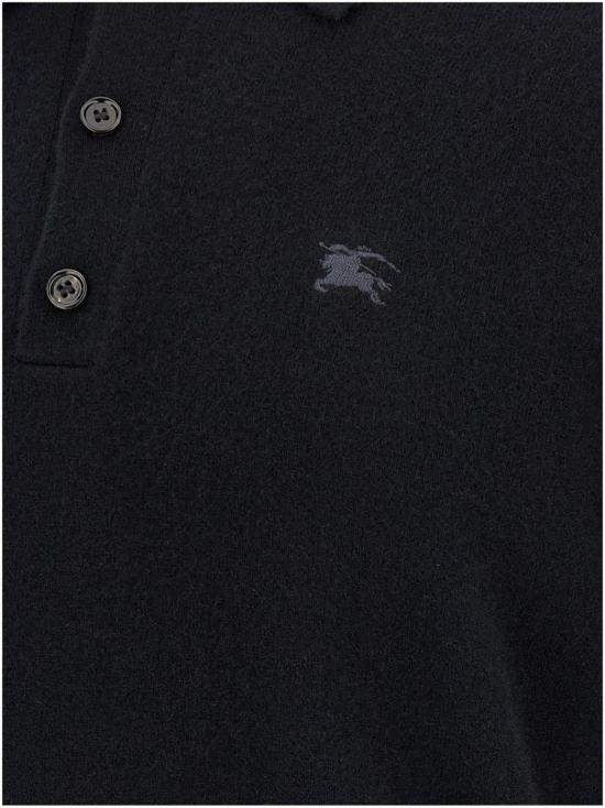  버버리 롱 슬리브 캐시미어 블렌드 폴로 셔츠 8113157BLACK Black - BURBERRY