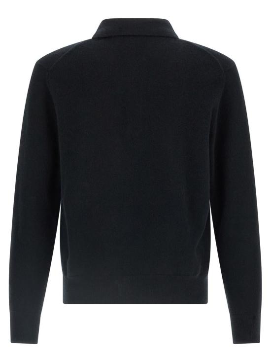  버버리 롱 슬리브 캐시미어 블렌드 폴로 셔츠 8113157BLACK Black - BURBERRY