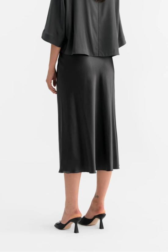  Ahlvar Gallery 미디 스커트 알바 갤러리 하나 실크 스커트 다크 그레이 - OTHER BRANDS