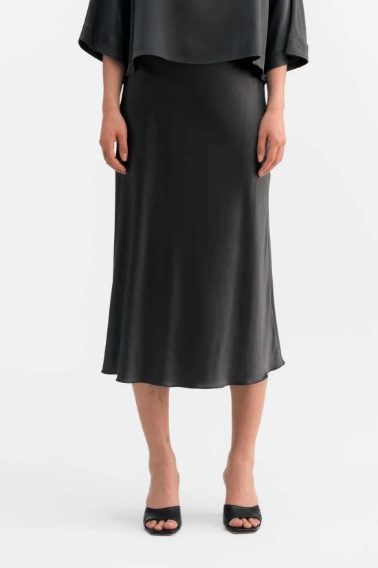  Ahlvar Gallery 미디 스커트 알바 갤러리 하나 실크 스커트 다크 그레이