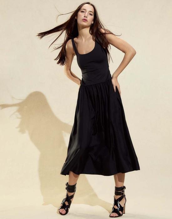  신시아 로리 롱 원피스 신시아 로울리 엘로이즈 드롭 웨이스트 드레스 블랙 - CYNTHIA ROWLEY