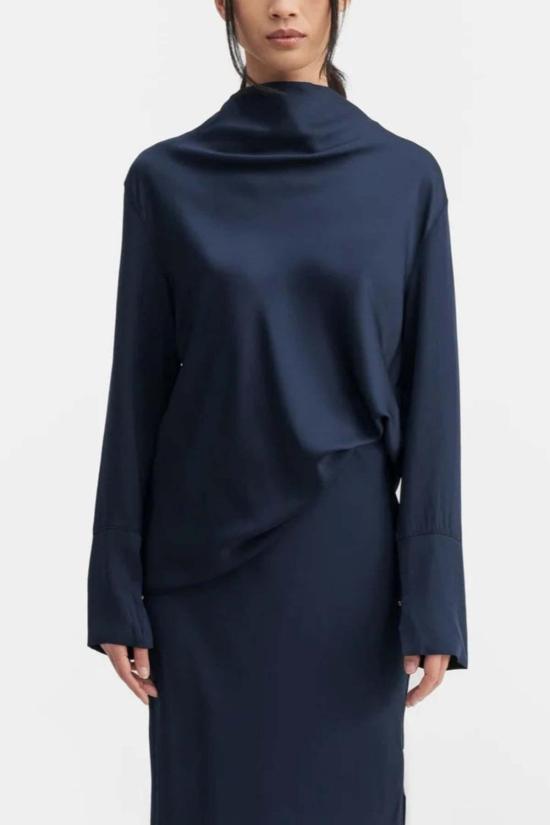  Ahlvar Gallery 블라우스 알바 갤러리 아유미 실크  미드나잇