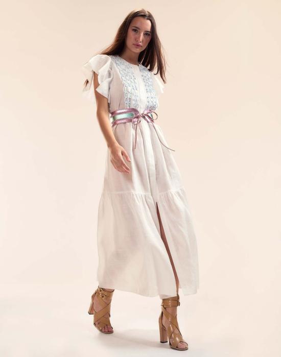  신시아 로리 롱 원피스 신시아 로울리 마요르카 라미 카프탄 화이트 - CYNTHIA ROWLEY