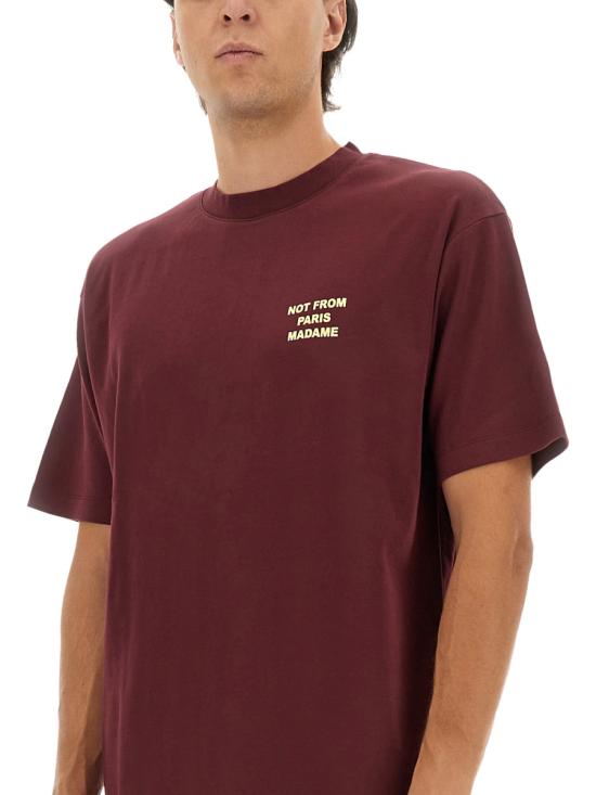 25FW 드롤드무슈 반팔 티셔츠 TS203 CO002WINE BORDEAUX - DROLE DE MONSIEUR