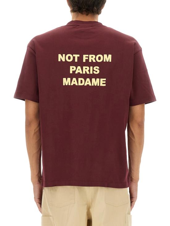 25FW 드롤드무슈 반팔 티셔츠 TS203 CO002WINE BORDEAUX - DROLE DE MONSIEUR
