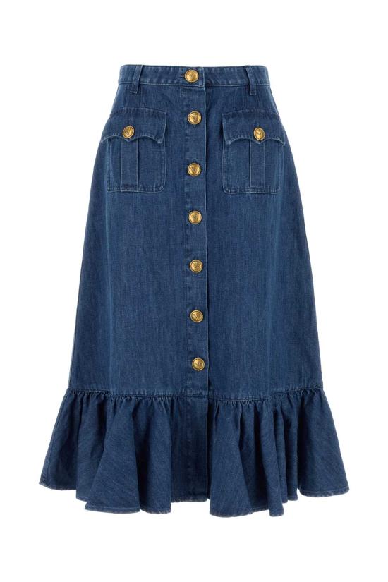 25SS 발렌티노 가라바니 데님 스커트 6B3DD18L94C 558 Light Blue