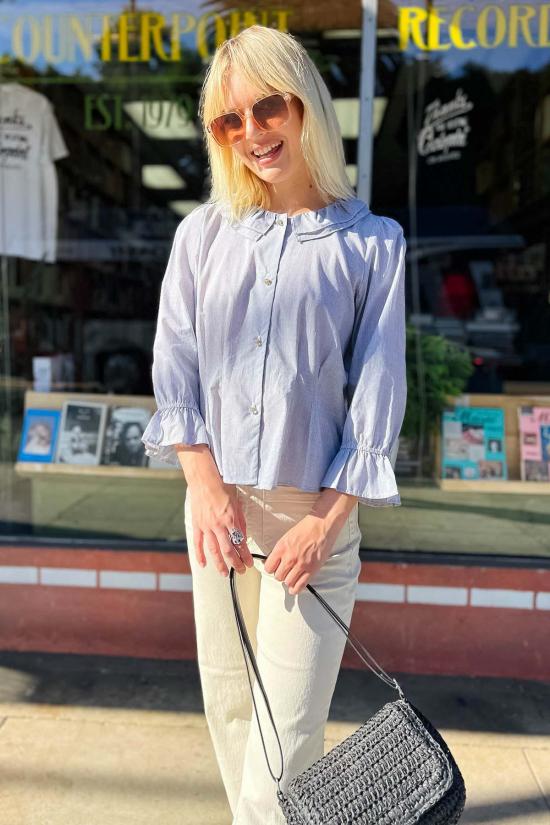  카메오 블라우스 엠마  블랙 화이트 - CAMEO