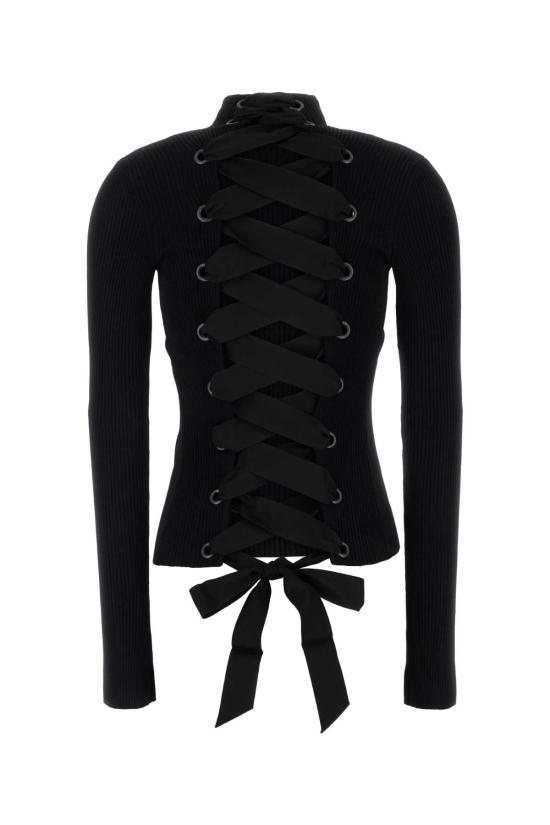 25SS 발렌시아가 터틀넥 828347T5230 1000 Black - BALENCIAGA