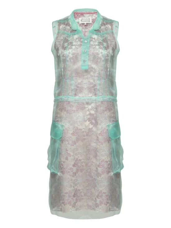 25FW 마르지엘라 미디 원피스 S51DD0048MTN114 642 EMERALD ANTIQUE ROSE - MAISON MARGIELA