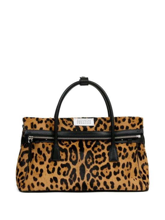 25FW 마르지엘라 5AC 이스트 웨스트 미디움핸드백 SB1WD0056P8316 HA923 LEOPARD BLACK
