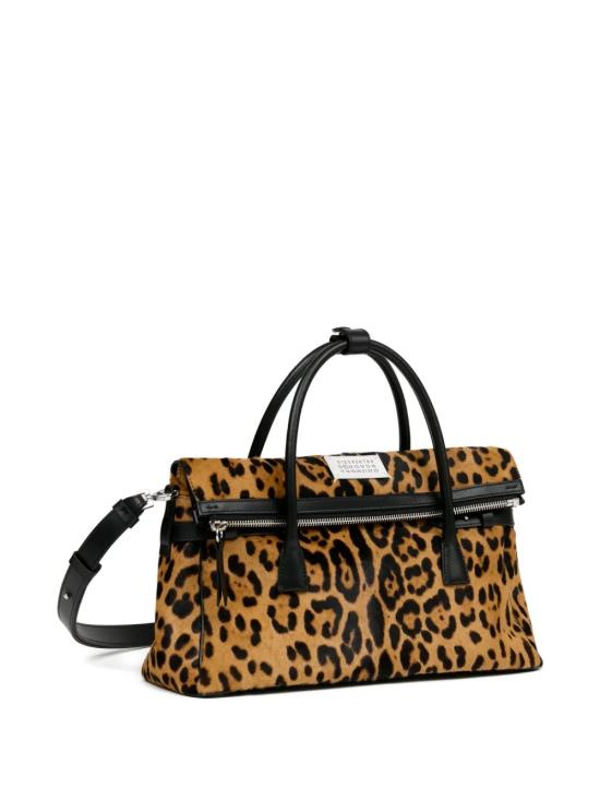 25FW 마르지엘라 5AC 이스트 웨스트 미디움핸드백 SB1WD0056P8316 HA923 LEOPARD BLACK - MAISON MARGIELA
