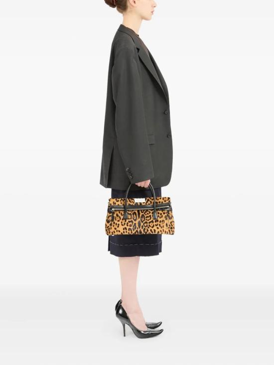 25FW 마르지엘라 5AC 이스트 웨스트 미디움핸드백 SB1WD0056P8316 HA923 LEOPARD BLACK - MAISON MARGIELA