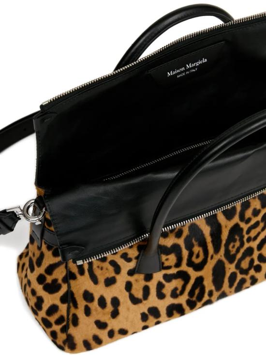 25FW 마르지엘라 5AC 이스트 웨스트 미디움핸드백 SB1WD0056P8316 HA923 LEOPARD BLACK - MAISON MARGIELA