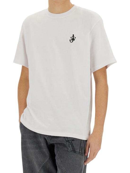 25FW JW앤더슨 앵커 자수 티셔츠 JT0257 PG1510001 WHITE - JW ANDERSON