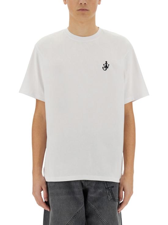 25FW JW앤더슨 앵커 자수 티셔츠 JT0257 PG1510001 WHITE