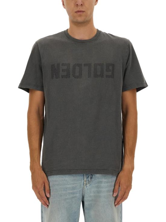 25FW 골든구스 골든 로고 프린트 반팔 티셔츠 GMP01220 P00067160318 CHARCOAL