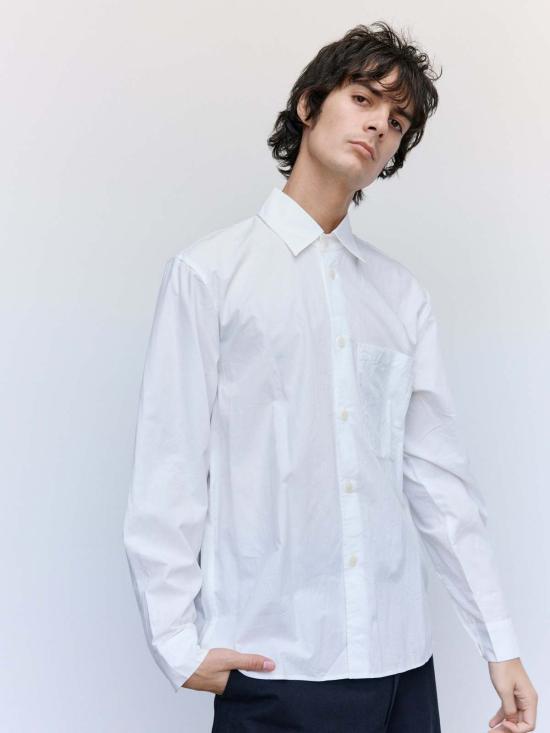  맨틀 긴팔 셔츠 R19 S4 표백되지 않은 낙하산 Od 셔츠 - MAN-TLE