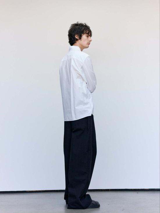  맨틀 긴팔 셔츠 R19 S4 표백되지 않은 낙하산 Od 셔츠 - MAN-TLE