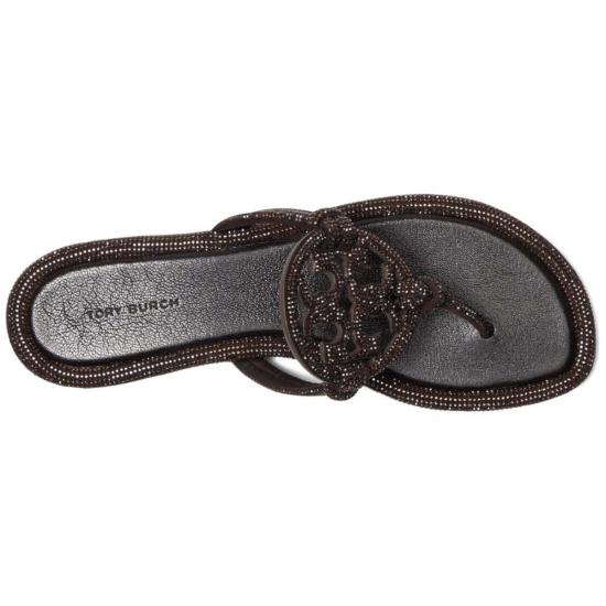  토리버치 샌들 밀러 매듭 파베  코코아 - TORY BURCH