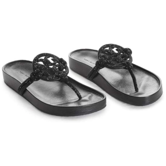  토리버치 샌들 밀러 클라우드 노티드 파베  퍼펙트 블랙