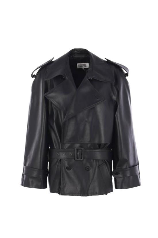 25FW MM6 메종마르지엘라 가죽 자켓 S62AN0164M07005900 Black