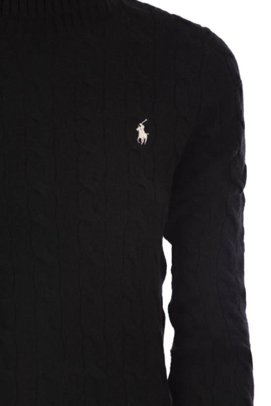 25FW 폴로 랄프로렌 울 캐시미어 케이블 니트 터틀넥 211888686 001 Black - POLO RALPH LAUREN