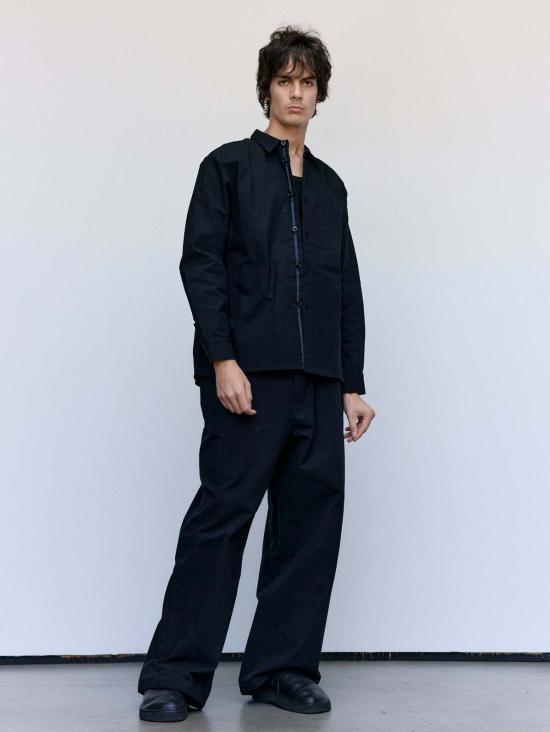  맨틀 긴팔 셔츠 R19 S1 블랙 왁스 새 셔츠 1개 - MAN-TLE