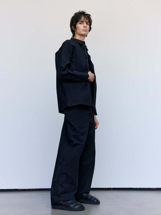  맨틀 긴팔 셔츠 R19 S1 블랙 왁스 새 셔츠 1개 - MAN-TLE