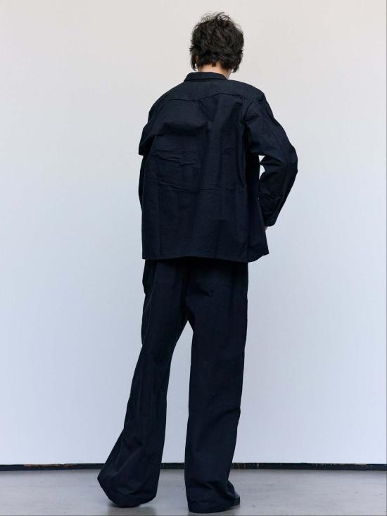  맨틀 긴팔 셔츠 R19 S1 블랙 왁스 새 셔츠 1개 - MAN-TLE