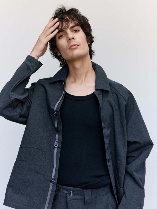  맨틀 긴팔 셔츠 R19 S3 그래닛 울 보트 셔츠 - MAN-TLE