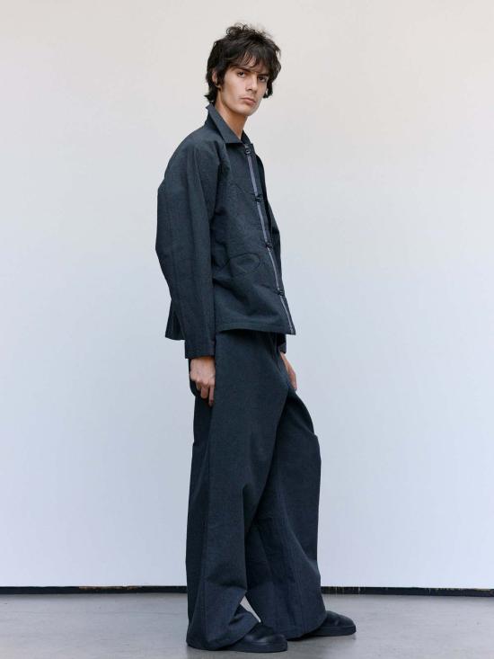  맨틀 긴팔 셔츠 R19 S3 그래닛 울 보트 셔츠 - MAN-TLE