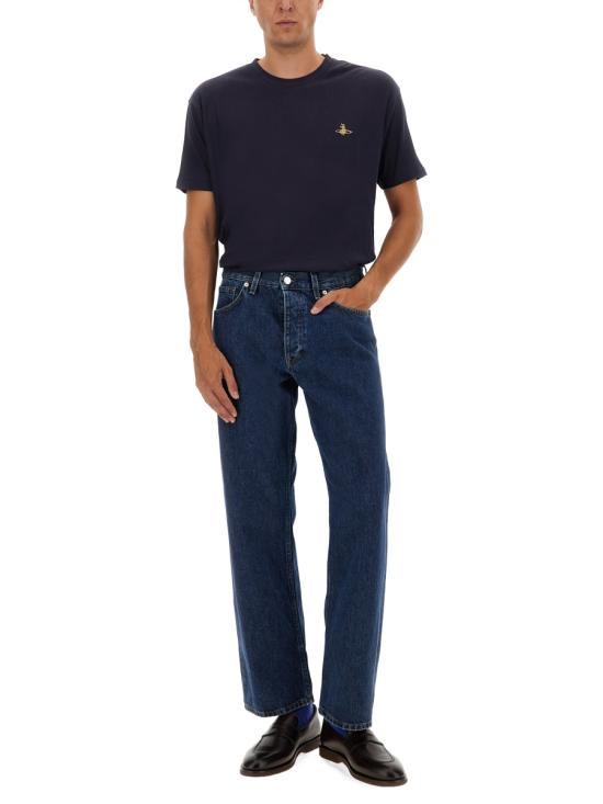 25FW 비비안웨스트우드 반팔 티셔츠 3G010013 J009UK420 BLUE - VIVIENNE WESTWOOD