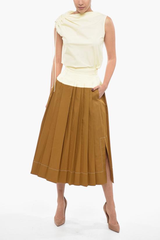  토리버치 롱 스커트 136790 255 Brown - TORY BURCH