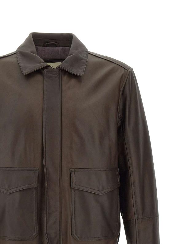 25FW 볼파글리 가죽 자켓 PLATONE MORO3 Brown - VOLFAGLI