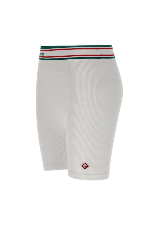 24FW 카사블랑카 숏팬츠 WAW25ACT025 01 White - CASABLANCA