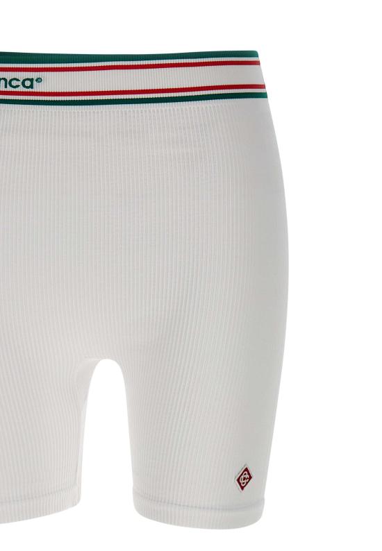 24FW 카사블랑카 숏팬츠 WAW25ACT025 01 White - CASABLANCA