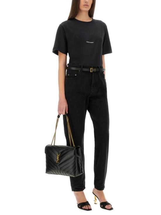  생로랑 보이프렌드 핏 숏슬리브 티셔츠 460876 YB2DQ1000 Black - SAINT LAURENT