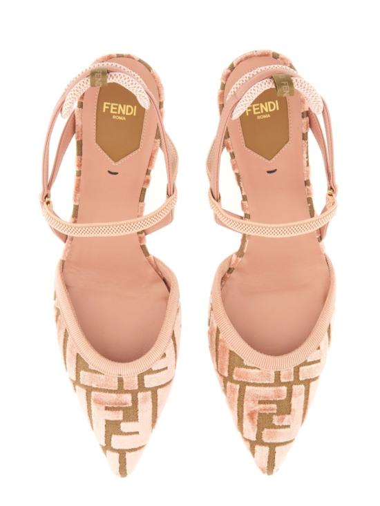 25FW 펜디 콜리브리 라이트 FF 패브릭 미디움 힐 슬링백 8J8362 AOTPF1TPJ Pink - FENDI