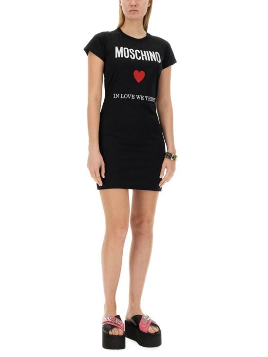  모스키노 미디 원피스 04500541 2555 Black - MOSCHINO