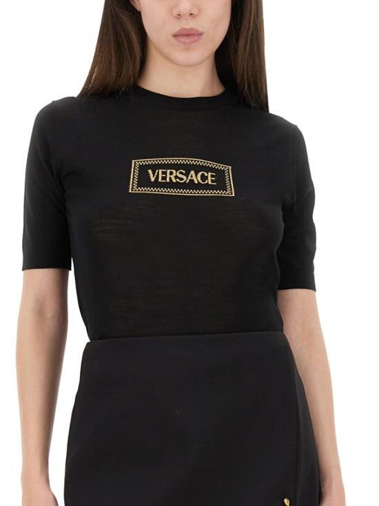 25FW 베르사체 탑 1016786 1A147381B000 Black - VERSACE