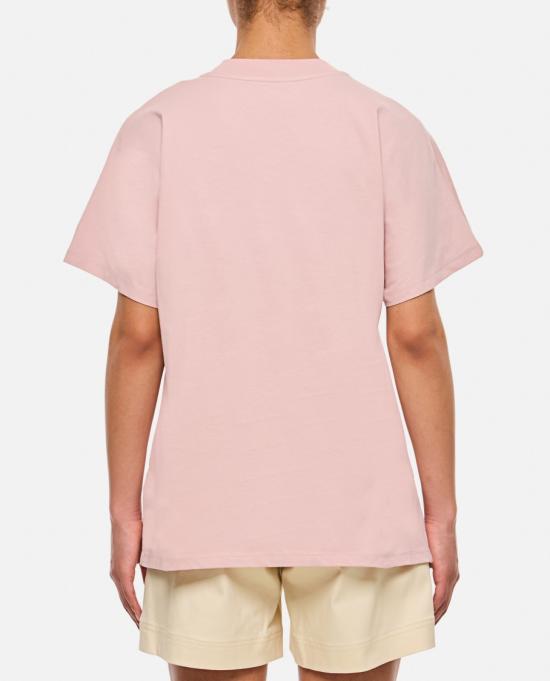 25SS 몽클레어 자수 커시브 로고 코튼 티셔츠 8C0000389AUO529 Pink - MONCLER