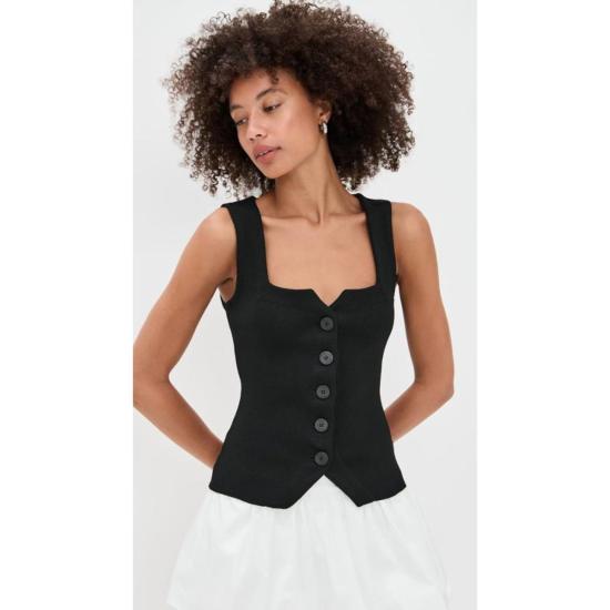  스타우드 베스트 마리사 리브드 조끼 블랙 - STAUD