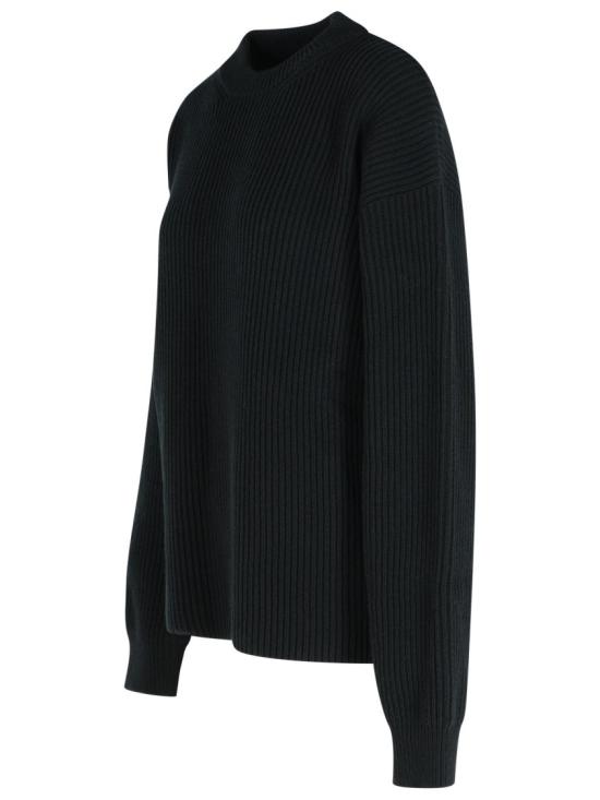25FW 질샌더 립 크루넥 스웨터 J02GP0223 J14737 001 Black - JIL SANDER