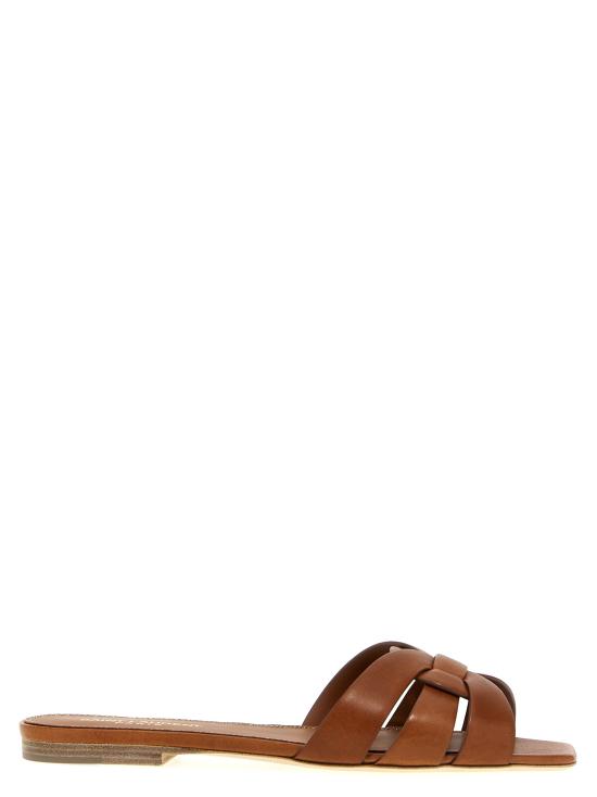 26SS 생로랑 스무스 레더 트리뷰트 플랫 뮬 571952BDA002206 Brown