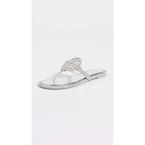  토리버치 샌들 밀러 매듭 파베 가죽  실버 - TORY BURCH
