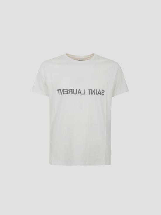 25FW 생로랑 리버스 티셔츠 663278Y37AW 9744 NATUREL NOIR